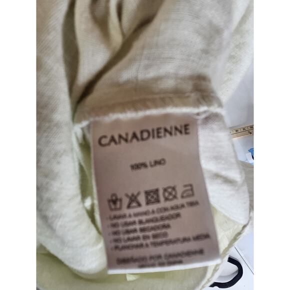 Canadienne Women Sleeveless 100% Linen Blouse Top Size Medium - Picture 5 of 5